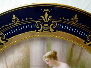 A Antique Royal Vienna Porcelain Hand Painted Portrait Plate 4