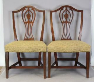 Very Rare 18th C " Chapin " School Ct Hepplewhite Chairs Upholstered Seats