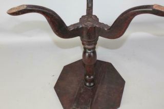 GREAT 18TH C CT QUEEN ANNE CHERRY CANDLESTAND IN FANTASTIC RED PAINT 10