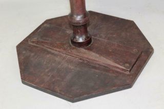 GREAT 18TH C CT QUEEN ANNE CHERRY CANDLESTAND IN FANTASTIC RED PAINT 11