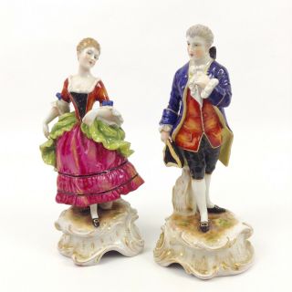 Antique German Plaue Schierholz Couple Pair Courting Porcelain Figurines