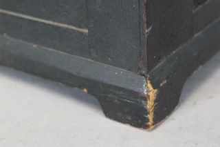 RARE 19TH C MINIATURE PA BLANKET OR DOWRY CHEST IN BLACK PAINT 5