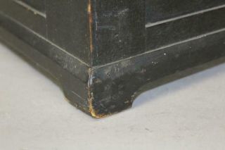 RARE 19TH C MINIATURE PA BLANKET OR DOWRY CHEST IN BLACK PAINT 7