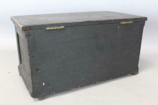 RARE 19TH C MINIATURE PA BLANKET OR DOWRY CHEST IN BLACK PAINT 8