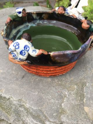 Antique Japanese Sumida Gawa Pottery Bowl late 19th to early 20th century 2