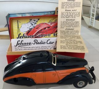 Tin Toys Germany,  Schuco Radio 5000,  1938,  Perfect,  Pristine. 5
