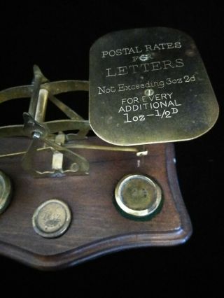 Antique Postal Scale with weights 3