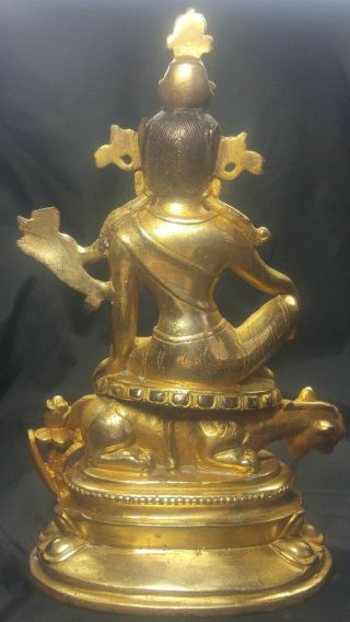 Ancient Chinese Statue Gold Gilt Copper Buddha Figure Over Hundred Years Old 4