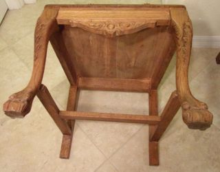 RARE Antique Woman Bust Royal High Back Lion Throne Chairs Hand Carved 11