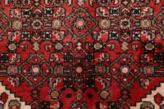 Vintage Geometric Wool Runner 4x9 Hamedan Persian Oriental Hand - Knotted Rug 11