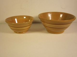 Antique Yelloware - Yellow Ware Bowls - Matched Pair