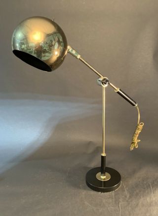 Mid Century Brass Table Lamp - Marks Lamps By Prestige Orb Eyeball