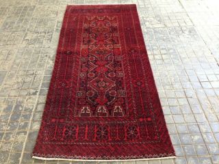 Authentic West Asia Qashqai Old Rug 100 Handmade Fine Wool 156a Size:6.  8x3ft