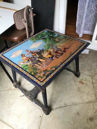 Antique Tile Top Table Mission Arts