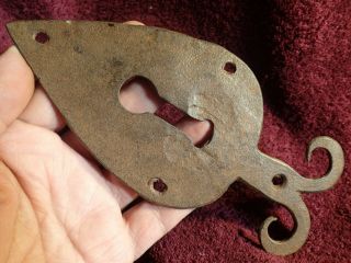 Old Large Antique 18 - 19 Century Handforged Barn Door Key Hole Cover Scandinavia