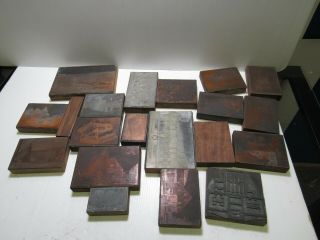 19th Century Printers Blocks Ludlow Vermont And Camp Plymouth And Homes