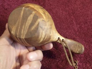 HORN,  WOOD HANDLE WELL MADE WOOD DRINKING CUP KUKSA FOLK ART SCANDINAVIA 6