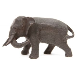 Antique Japanese Meiji Miniature Bronze Elephant Okimono Sculpture Statue Japan