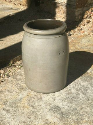 Antique A.  P.  DONAGHHO 2 Gallon Stoneware Crock Parkersburg W.  V 4