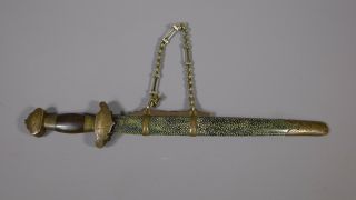 Fine Rare Antique Chinese Boxer Rebellion Era Dirk Dagger Miniature Sword