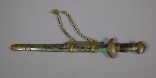 FINE RARE ANTIQUE CHINESE BOXER REBELLION ERA DIRK DAGGER MINIATURE SWORD 2