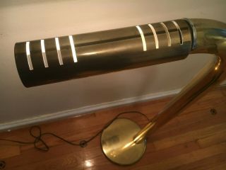 Vintage 1970s Brass Tubular Floor Lamp by Robert Sonneman Touch 2