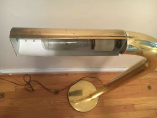 Vintage 1970s Brass Tubular Floor Lamp by Robert Sonneman Touch 3