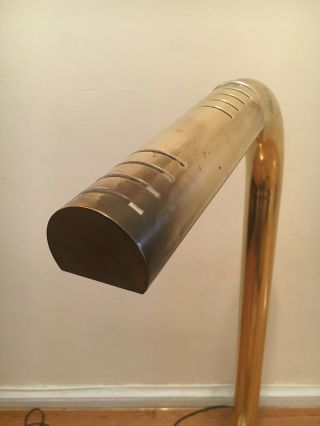 Vintage 1970s Brass Tubular Floor Lamp by Robert Sonneman Touch 6