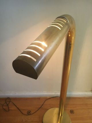 Vintage 1970s Brass Tubular Floor Lamp by Robert Sonneman Touch 9