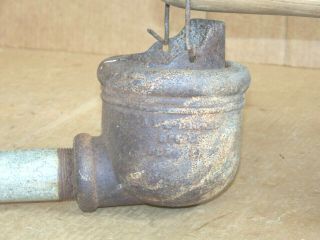 Antique Rustic Farm Hand Water Well Pump Conductor Cup & Pipe Old Windmill Decor 4