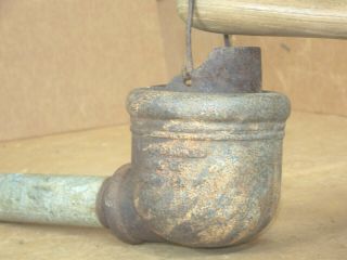 Antique Rustic Farm Hand Water Well Pump Conductor Cup & Pipe Old Windmill Decor 6