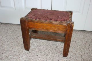 Fine Heavy Mission Oak Arts & Crafts Foot Stool Weighs Nearly 8 Pounds Sturdy