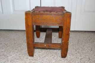 Fine HEAVY Mission Oak Arts & Crafts Foot Stool Weighs Nearly 8 Pounds STURDY 2