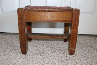 Fine HEAVY Mission Oak Arts & Crafts Foot Stool Weighs Nearly 8 Pounds STURDY 3