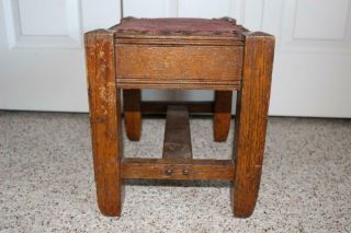 Fine HEAVY Mission Oak Arts & Crafts Foot Stool Weighs Nearly 8 Pounds STURDY 5