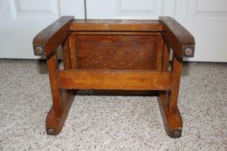 Fine HEAVY Mission Oak Arts & Crafts Foot Stool Weighs Nearly 8 Pounds STURDY 6