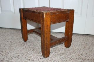 Fine HEAVY Mission Oak Arts & Crafts Foot Stool Weighs Nearly 8 Pounds STURDY 7