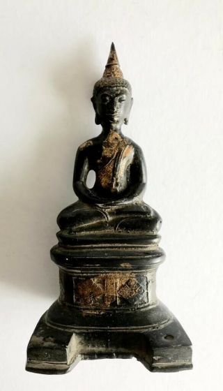 Chinese Antique Bronze Gilt Oriental Buddha 18th Century 12