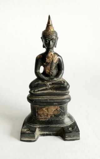 Chinese Antique Bronze Gilt Oriental Buddha 18th Century