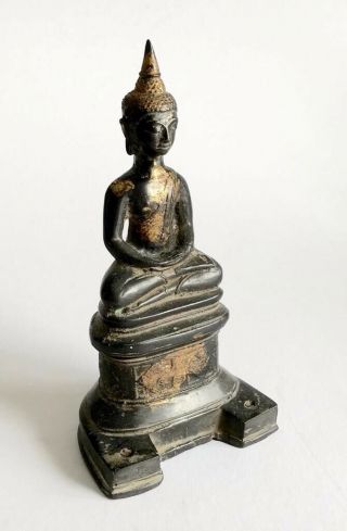 Chinese Antique Bronze Gilt Oriental Buddha 18th Century 2