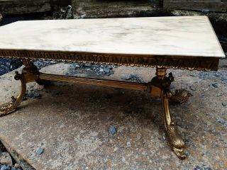Antique At Deco Coffee Table.  Bronze And Onyx