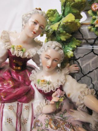 Antique German Large Porcelain Lace Figurine Statue.  12.  5” high. 6