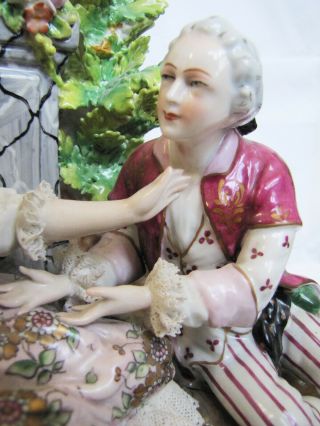 Antique German Large Porcelain Lace Figurine Statue.  12.  5” high. 7