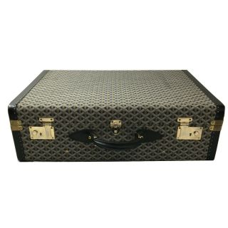 Goyard Suitcase Trunk Briefcase Black Fabric Monogram Authentic Rare