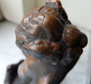 Antique KBW Kathodian Bronze Nude Lady Pond Frog Art Statue Bookend 1914 9