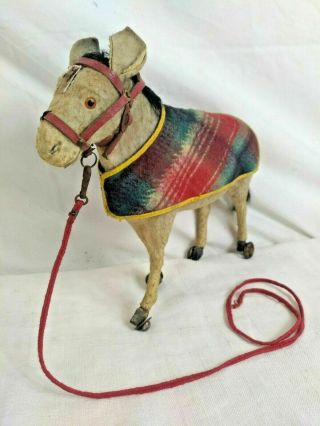 Large 8 " Santa Claus Donkey Papermache Christmas German Toy 1880 