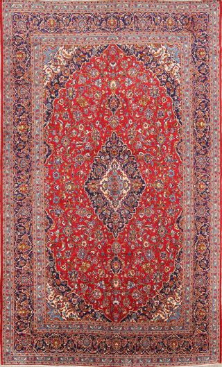 Mansion 10x16 Kaashan Persian Rug Vintage Handmade Floral Red Oriental Carpet