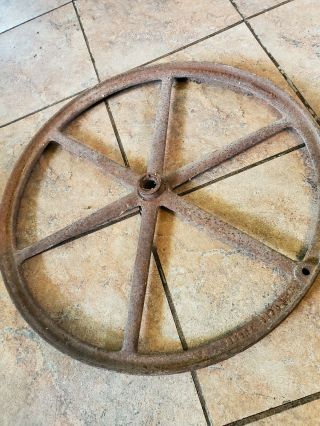 Large Vintage Industrial Gear Cast Iron Pulley Wheel Steampunk