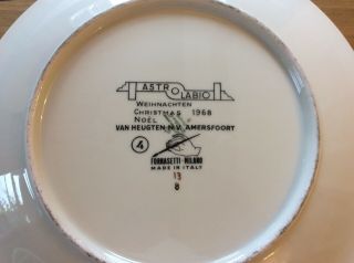 Vintage Piero Fornasetti Astrolabio Series Plate: Christmas 1968 3