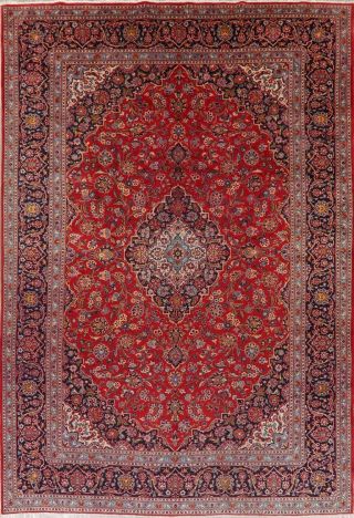 4th JULY DEAL Vintage Traditional RED Oriental Area Rug Hand - Knotted WOOL 9x14 2